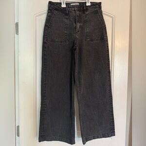 Carly Jean Los Angeles Hendrix Charcoal Wide Leg Jeans